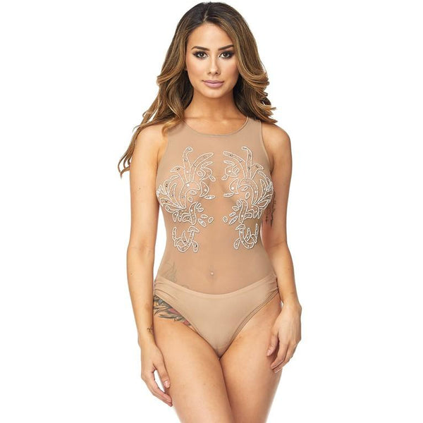 Sequence Nude Mesh Bodysuit