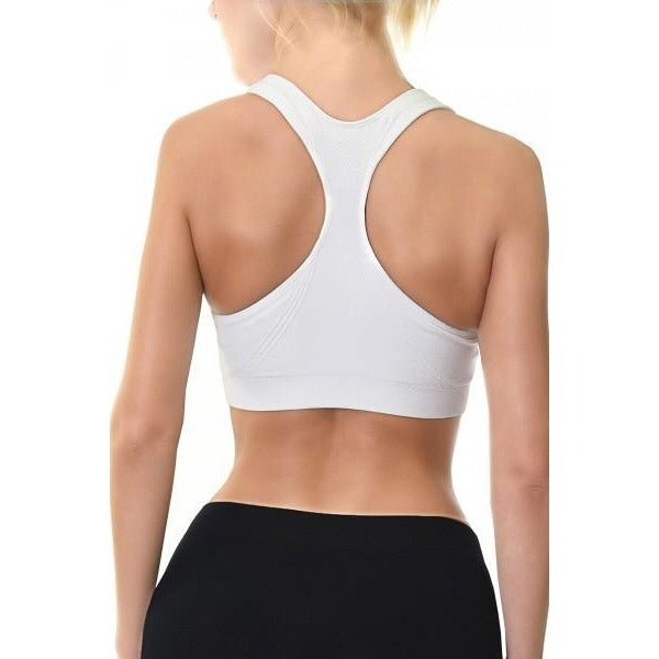 White Seamless Sports Bra