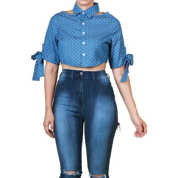 Cropped Bow Blouse