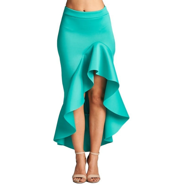 Ruffle skirt high low best sale
