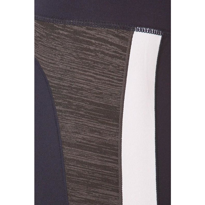 Navy Contrast Paneled Leggings