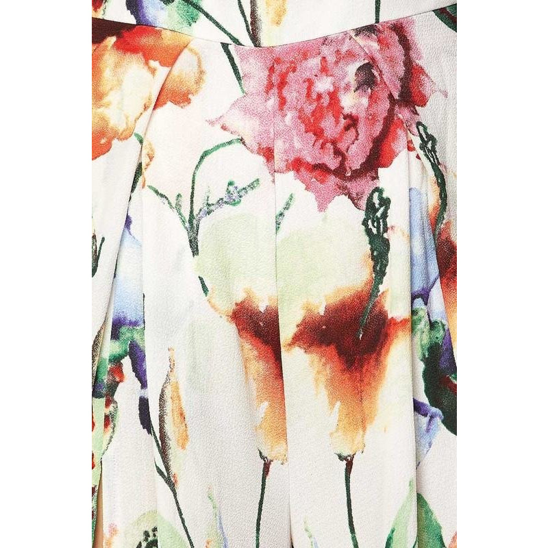 Floral Print Waist Cut Jumpsuit