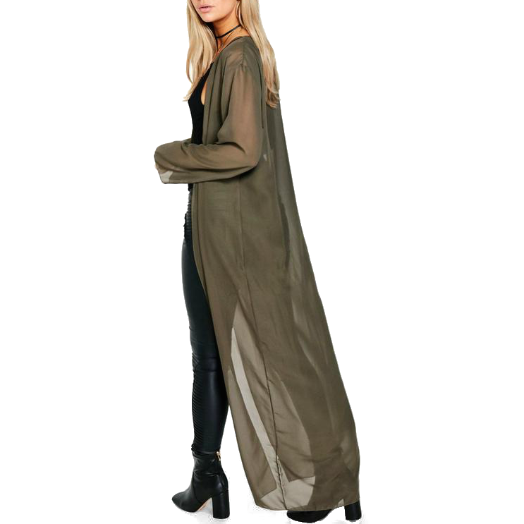 Olive Maxi Chiffon Kimono