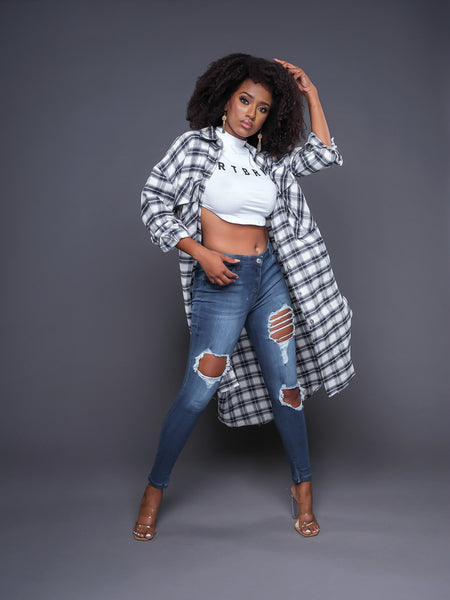Oversized Plaid Shirt – Coco Brooke