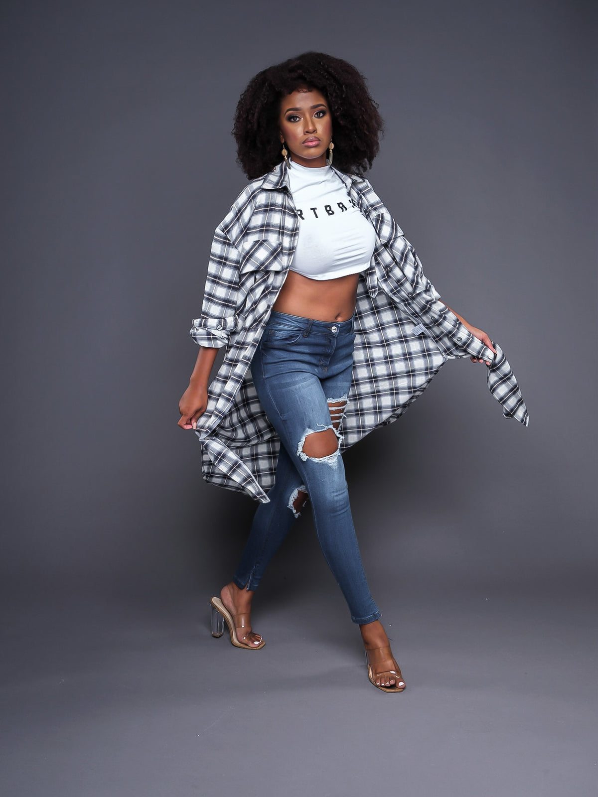 Oversized Plaid Shirt – Coco Brooke