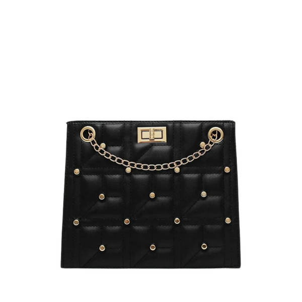 Twist Lock Studded Crossbody Bag