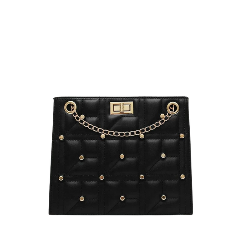 Twist Lock Studded Crossbody Bag