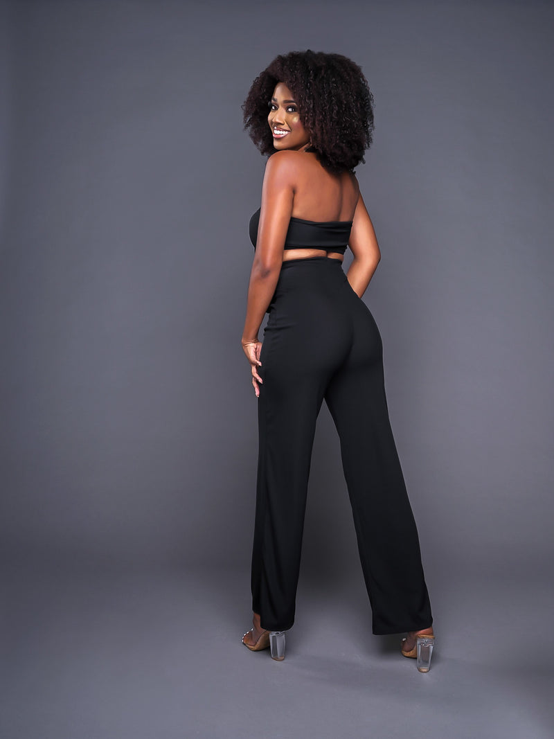 Black Two Piece Wide Leg Set